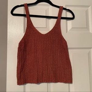 Womens dusty rose knit crop top
